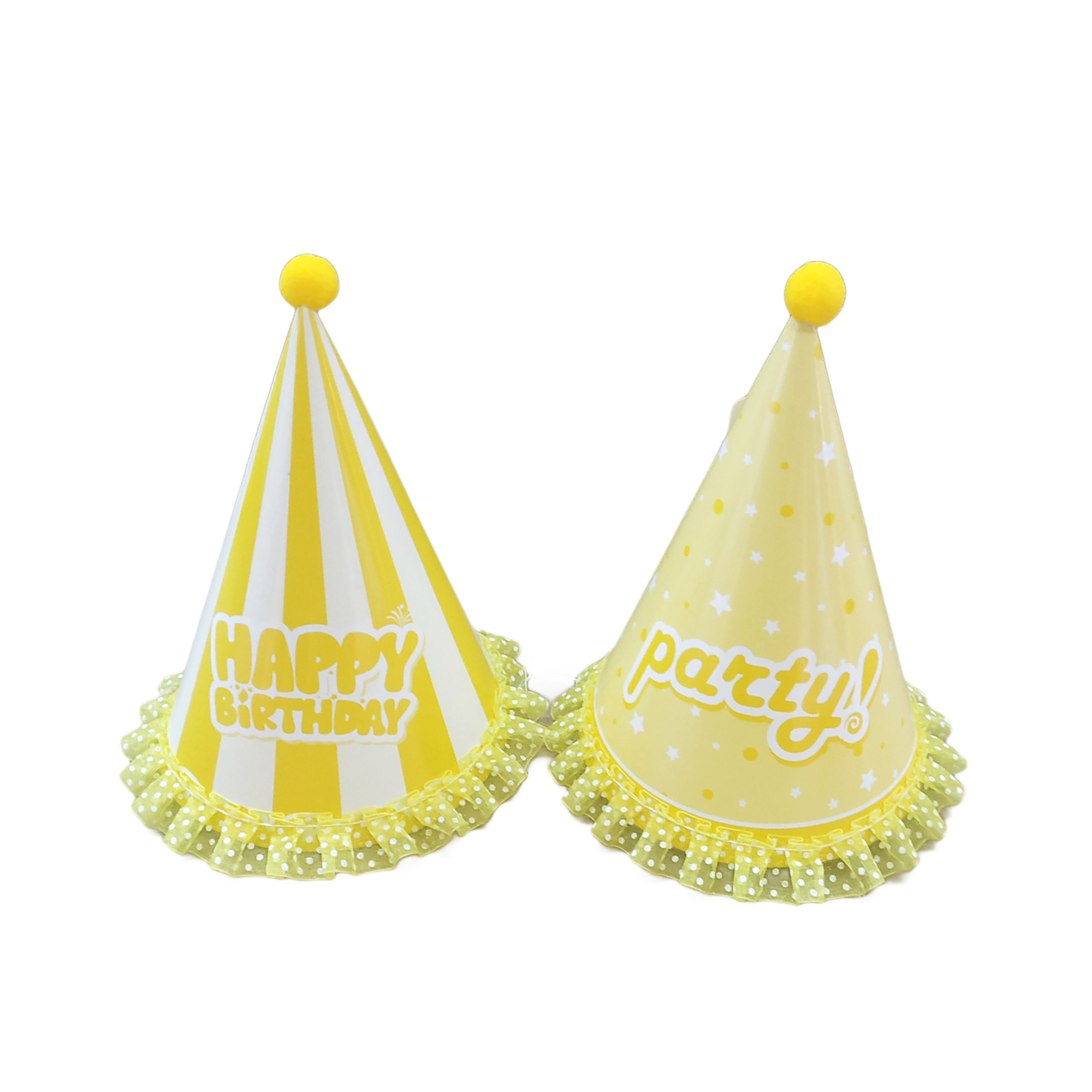 Mũ nón sinh nhật tiệc liên hoan trang trí ren vàng