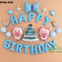 Sét bóng trang trí chủ đề heo PIG46