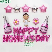 Sét bóng trang trí sinh nhật Happy Womens Day HPD11