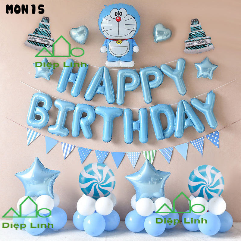 Sét bóng trang trí sinh nhật Doremon MON15