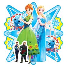 Lồng Đèn Trung Thu 4D Dùng Pin Có Đèn Có Nhạc Thiếu Nhi Frozen Elsa Anna 2 Mặt