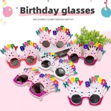 Mắt kính đeo chụp ảnh hình bánh kem happy birthday, hoa cúc