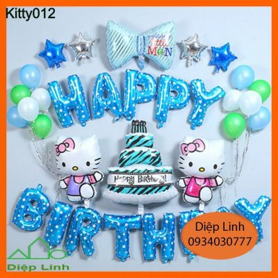 Set bong bóng trang trí sinh nhật chủ đề KITTY012