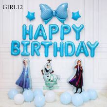 (SET Y HÌNH) Set trang trí sinh nhật thôi nôi đầy tháng chủ đề bé gái, set công chúa elsa, công chúa bạch tuyết Girl12