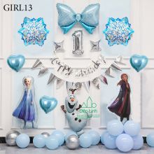 (SET Y HÌNH) Set trang trí sinh nhật thôi nôi đầy tháng chủ đề bé gái, set công chúa elsa, công chúa bạch tuyết Girl13