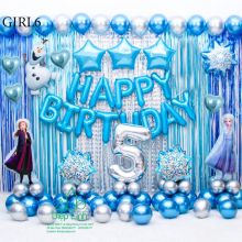 (SET Y HÌNH) Set trang trí sinh nhật thôi nôi đầy tháng chủ đề bé gái, set công chúa elsa, công chúa bạch tuyết Girl6