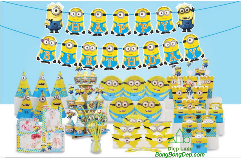 Set trang tri sinh nhat minion