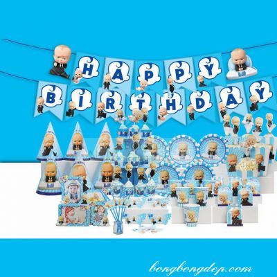 Sét Phụ Kiện Trang Trí Sinh Nhật Độc Đáo Chủ Đề Boss Baby