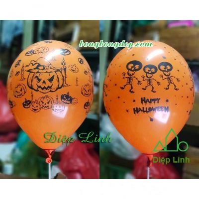 Bong bóng tròn trang trí lễ hội Halloween 12cm - halloween cam