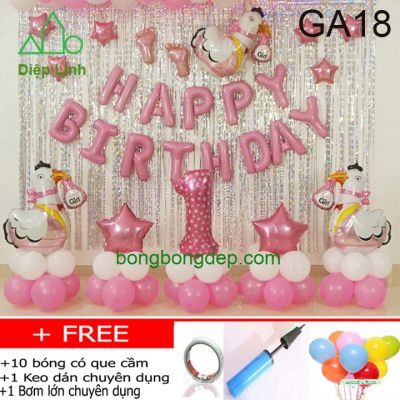 Set bong bóng trang trí sinh nhật mẫu gà 18