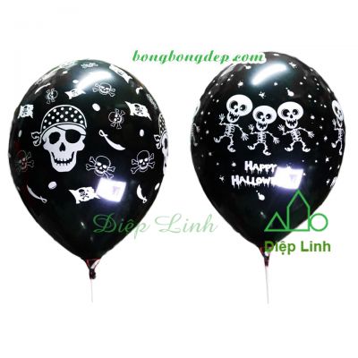 Bong bóng tròn trang trí lễ hội Halloween 12cm - halloween đen