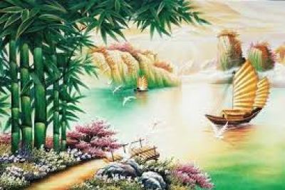 Tranh đá quý thuận buồm xuôi gió