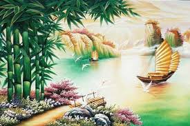 Tranh đá quý thuận buồm xuôi gió