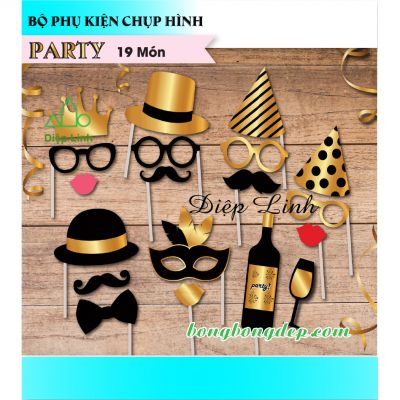 Bộ phụ kiện mặt nạ Selfie chụp hình 19 món Party