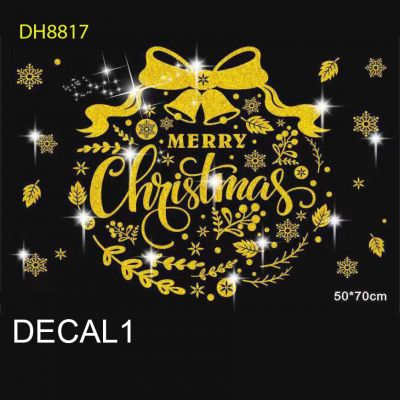 Tấm Decal Trong Dán Tường Kính Trang Trí Chủ Đề Noel Giáng Sinh Merry Christmas 1