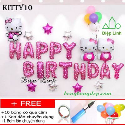 Set bong bóng trang trí sinh nhật chủ đề KITTY10