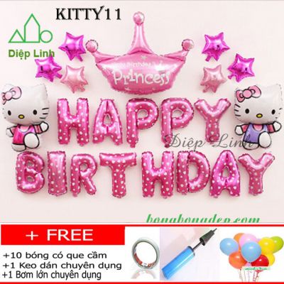 Set bong bóng trang trí sinh nhật chủ đề KITTY11