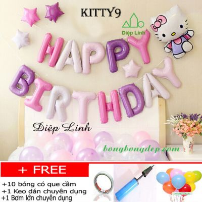 Set bong bóng trang trí sinh nhật chủ đề KITTY9