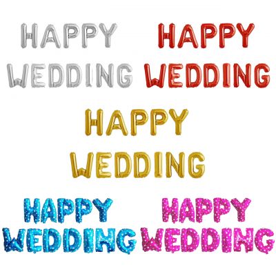 Bộ chữ Happy Wedding trang trí ngày cưới kỉ niệm nhiều màu