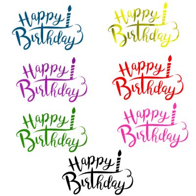 Decal Dán Trang Trí Bóng Chữ Happy Birthday nhiều màu