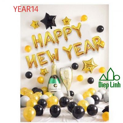 Sét Bóng Trang Trí Năm Mới Happy New Year Chúc Mừng Năm Mới YEAR14