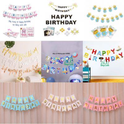 Dây treo trang trí happy birthday nhiều kiểu