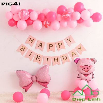 Sét bóng trang trí chủ đề heo PIG41