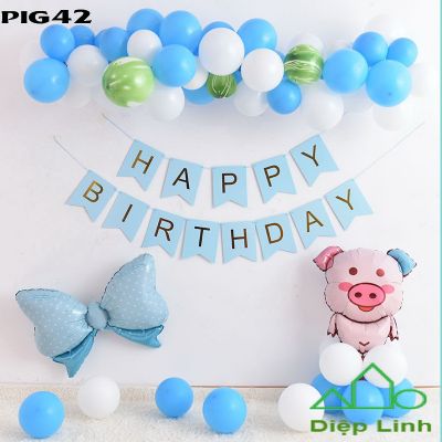 Sét bóng trang trí chủ đề heo PIG42