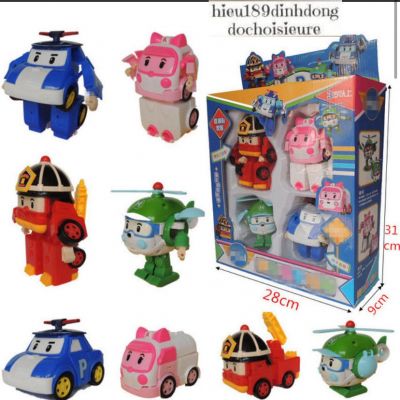 Combo 4 chiếc xe robocar poli biến hình 83168-4