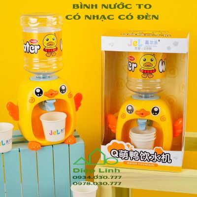 Bình lọc nước mini hình chú vịt vàng có nhạc, đèn