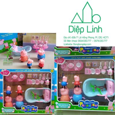 Đồ Chơi Nhà Bếp Heo Peppa Full Box bồn tắm