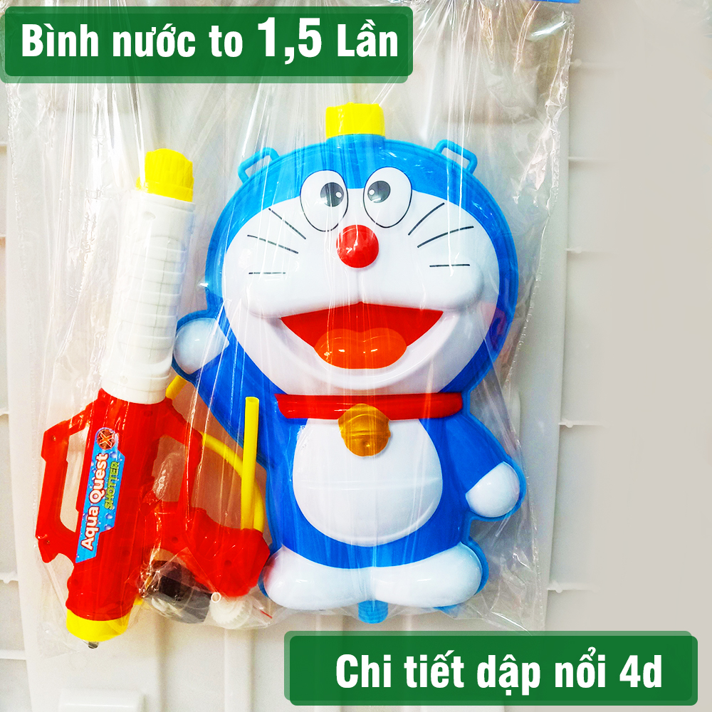 Balo súng nước đồ chơi hình doremon in nổi