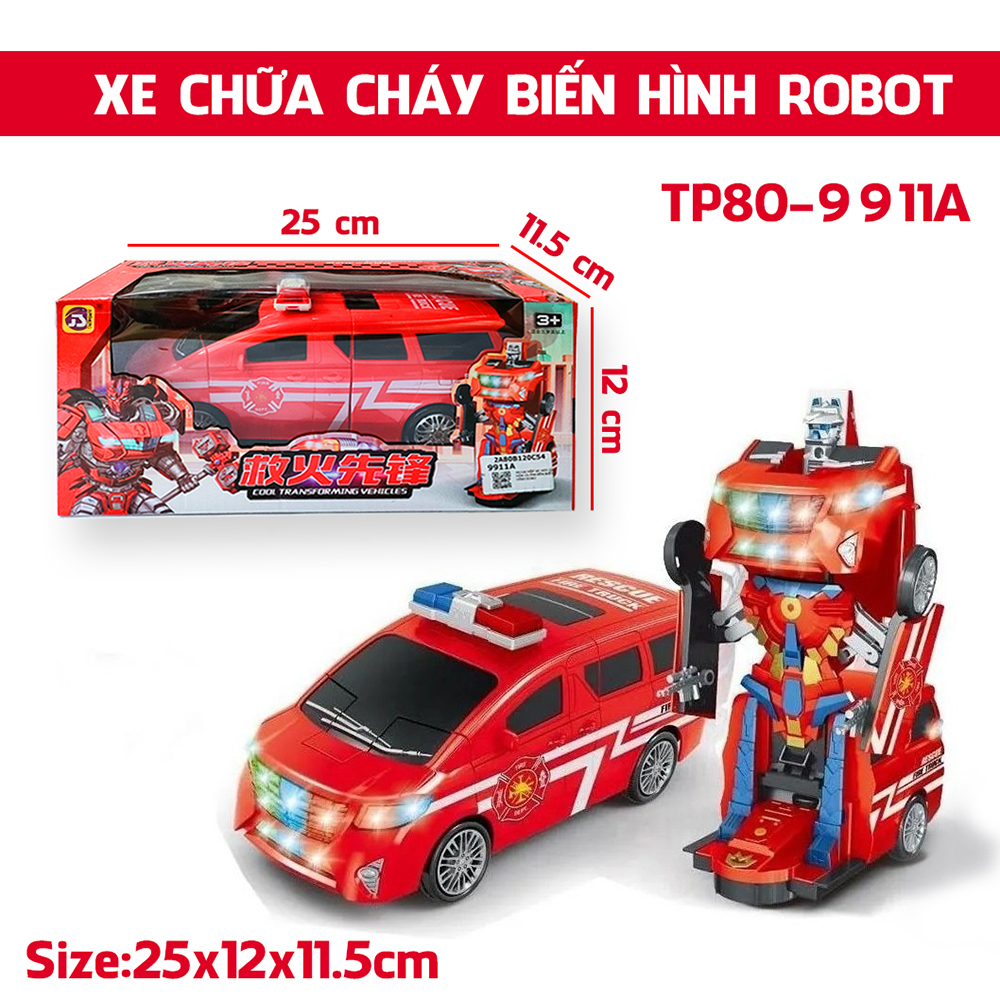 Xe đồ chơi chữa cháy robot biến hình