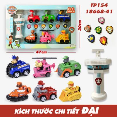 Đồ chơi hộp 6 nhân vật đội chó cứu hộ Pawpatrol SIZE ĐẠI kèm đèn Hải Đăng