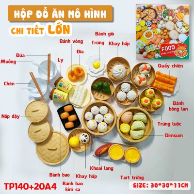 Hộp mô hình đồ ăn full box bánh bao bánh giò bánh tart khay hấp cho bé