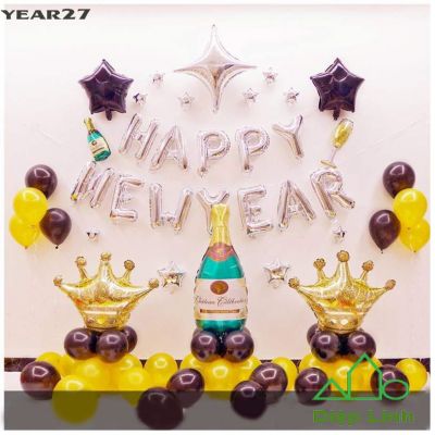 Sét Bóng Trang Trí Năm Mới Happy New Year Chúc Mừng Năm Mới YEAR27