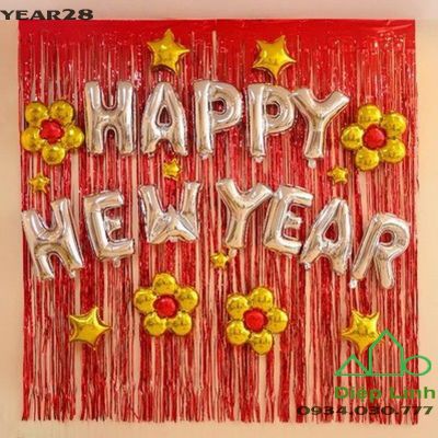 Sét Bóng Trang Trí Năm Mới Happy New Year Chúc Mừng Năm Mới YEAR28