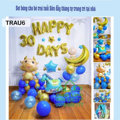 Set bóng trang trí sinh nhật tuổi Sửu Trâu TRAU6