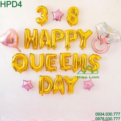 Sét bóng trang trí sinh nhật Happy Womens Day HPD4