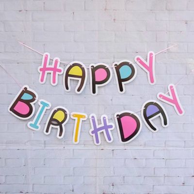 Dây treo trang trí happy birthday nhiều màu kiểu