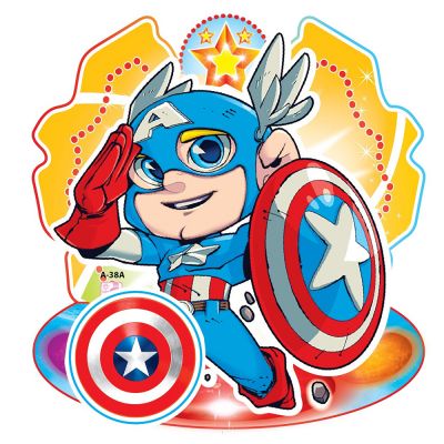 Lồng Đèn Trung Thu 4D Dùng Pin Có Đèn Có Nhạc Thiếu Nhi Captain America 2 Mặt