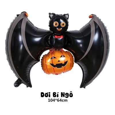 Bong bóng trang trí lễ hội Halloween hình Dơi Bí Ngô