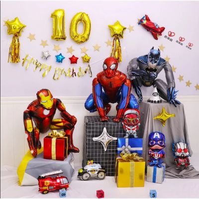 Bóng Kiếng Tráng Nhôm Hình Siêu Nhân Anh Hùng Người Nhện Spiderman Người Dơi Batman Người Sắt Ironman 4D Cho Bé