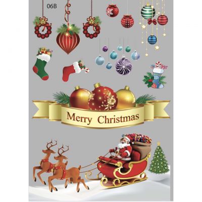 Tấm Decal Trong Dán Tường Kính Trang Trí Chủ Đề Noel Giáng Sinh Merry Christmas MS06B