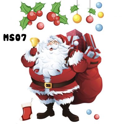 Tấm Decal Trong Dán Tường Kính Trang Trí Chủ Đề Noel Giáng Sinh Merry Christmas MS07