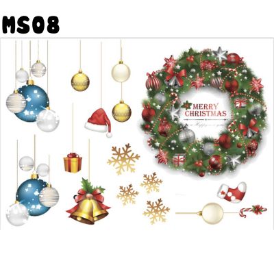 Tấm Decal Trong Dán Tường Kính Trang Trí Chủ Đề Noel Giáng Sinh Merry Christmas MS08