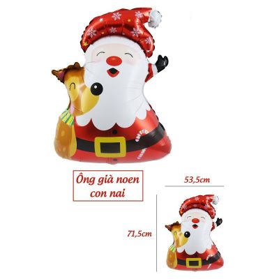 Bóng trang trí giáng sinh hình ông noel con nai