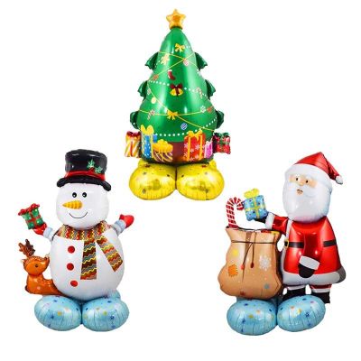 Bóng Kiếng 4d hình ông noel, cây thông, người tuyết giáng sinh christmas