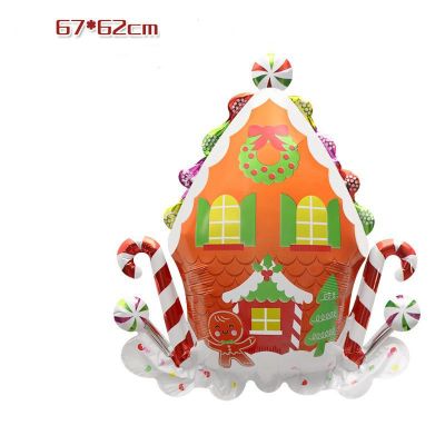 Bong bóng kiếng tráng nhôm trang trí hình nhà bánh kẹo noel