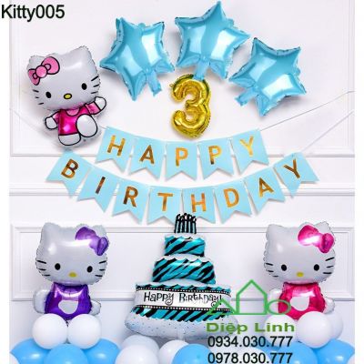 Set bong bóng trang trí sinh nhật chủ đề KITTY005